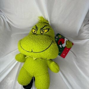 Dr. Seuss The Grinch Plush Backpack 16" Green Stuffed Toy Bag Adjustable Straps